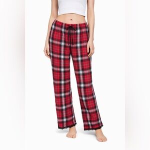 Victoria’s Secret Red Plaid Pajama Lounge Pants Women’s Large Drawstring